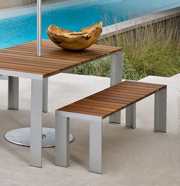 Outdoor bench and shop stools