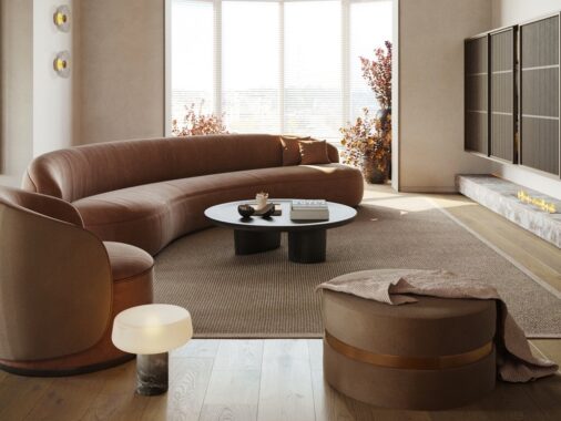 Textural Interior Smoothed By Curves & Classic Arches