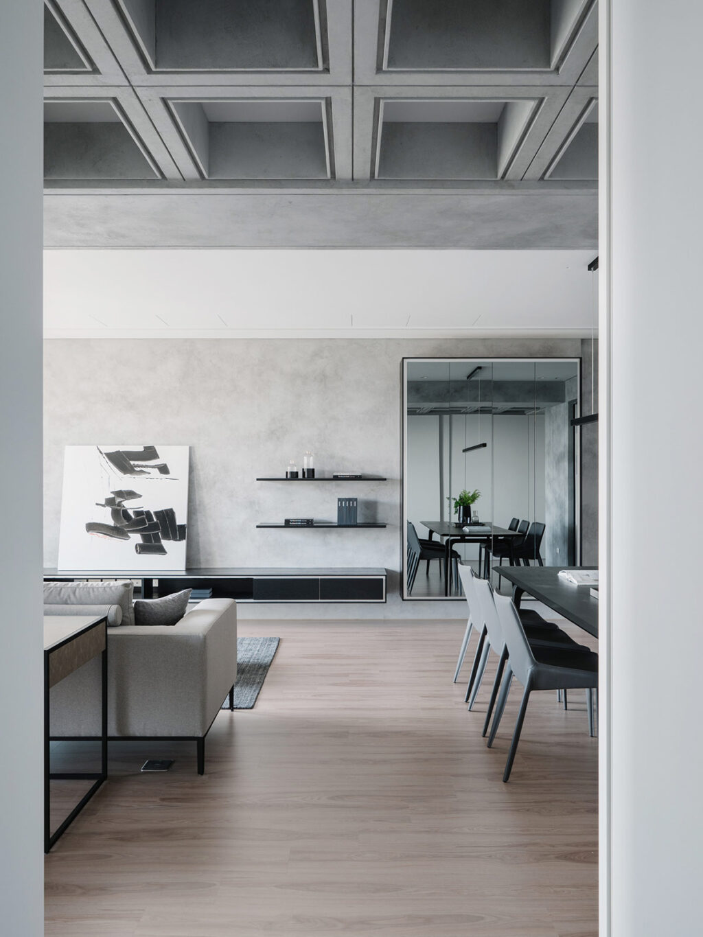 View of Simple Gray and White Decorating Ideas for Small Apartments