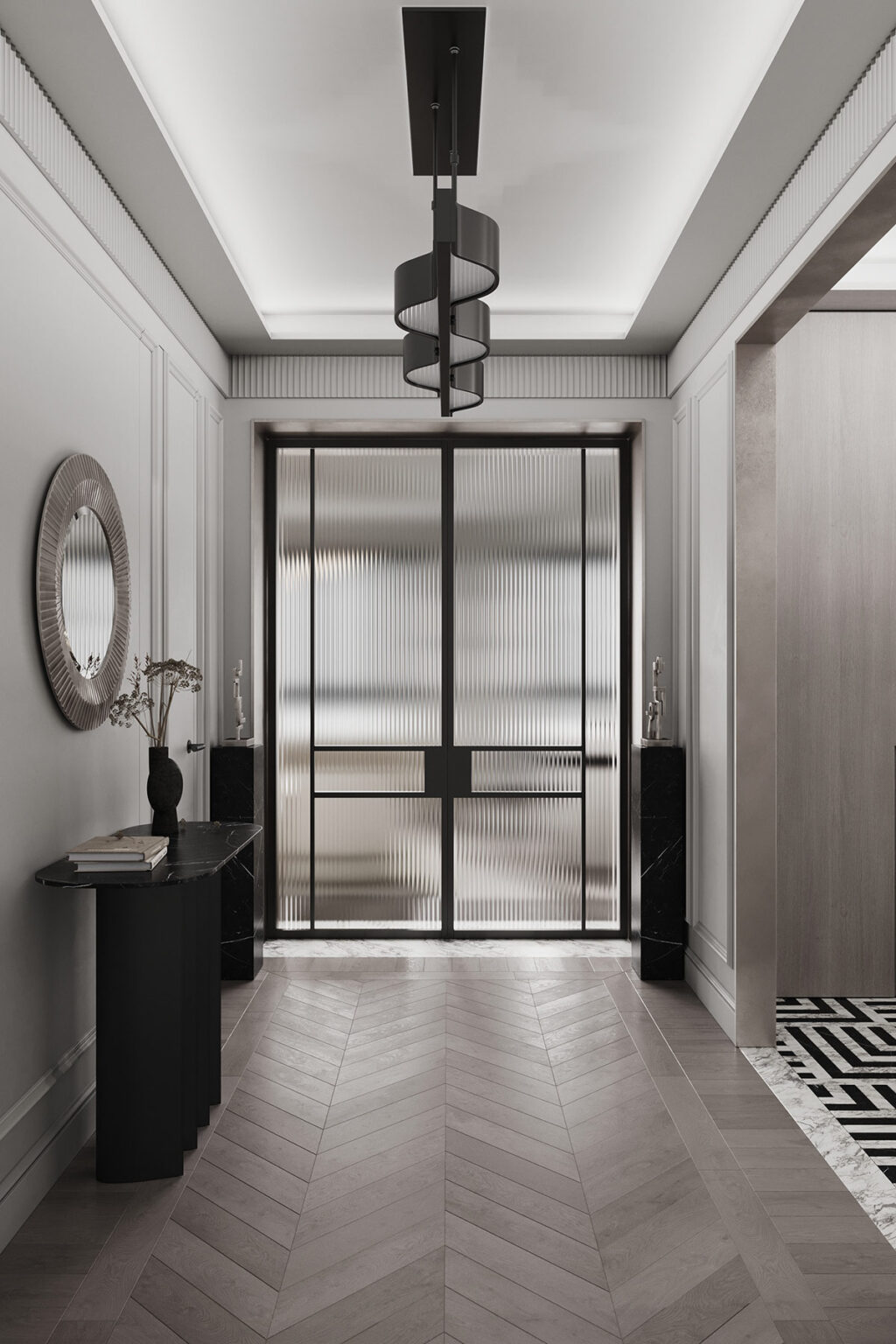 fluted glass doors Interior Design Ideas