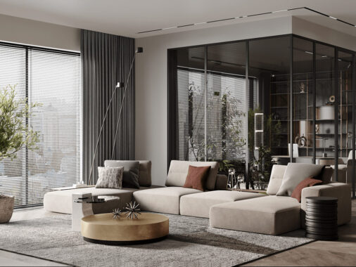 Energised Modern Interior With Glass Wall Home Office