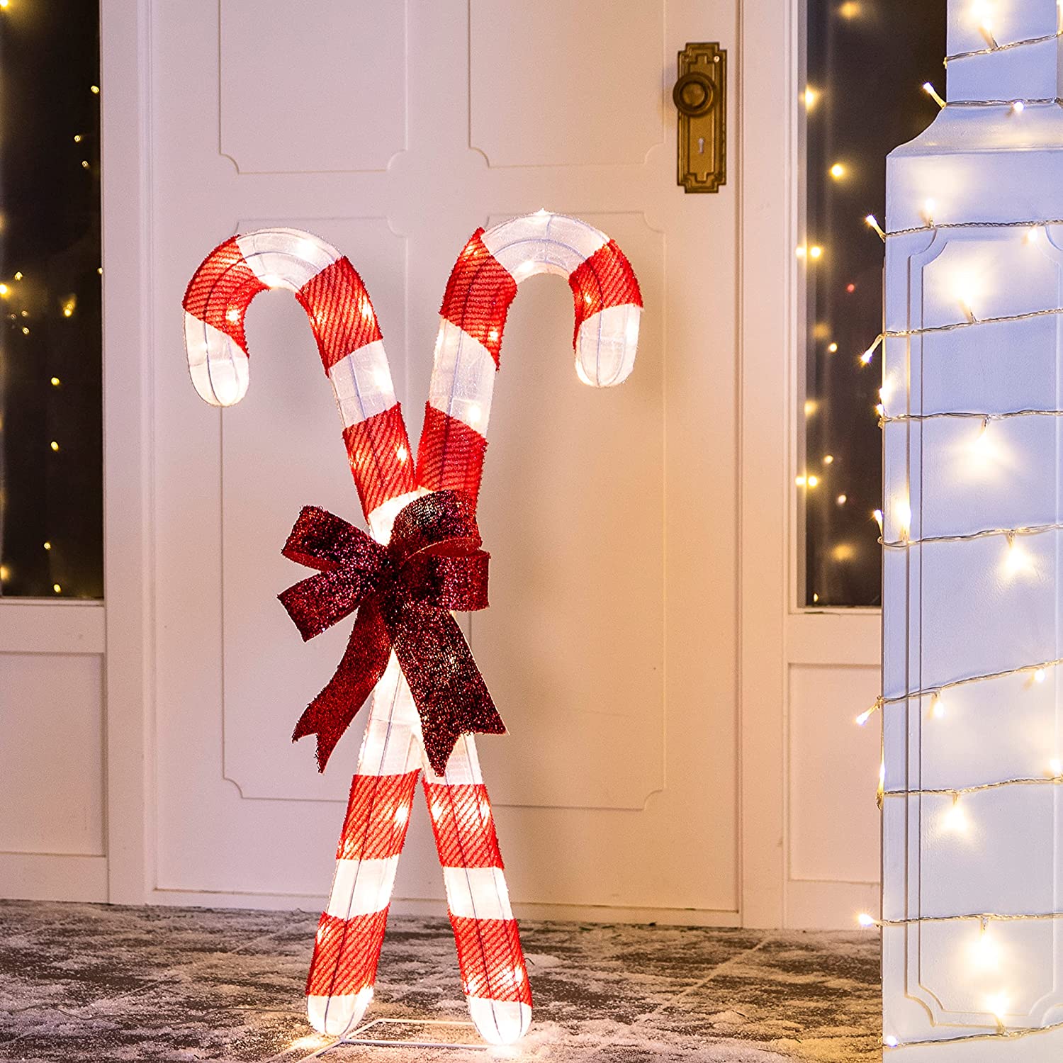 outdoor christmas decorations sale oversized candycanes tinsel ...
