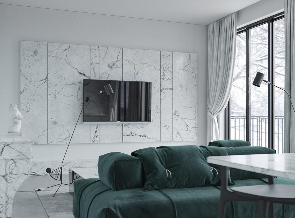 white marble decor Interior Design Ideas