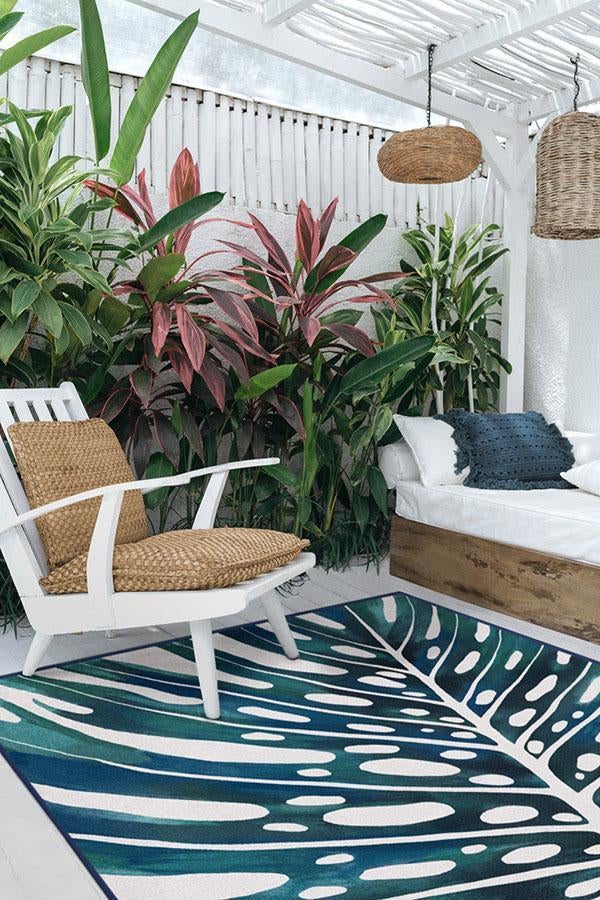 Recycled Plastic Indoor/Outdoor Rugs 4x6 - Tropical