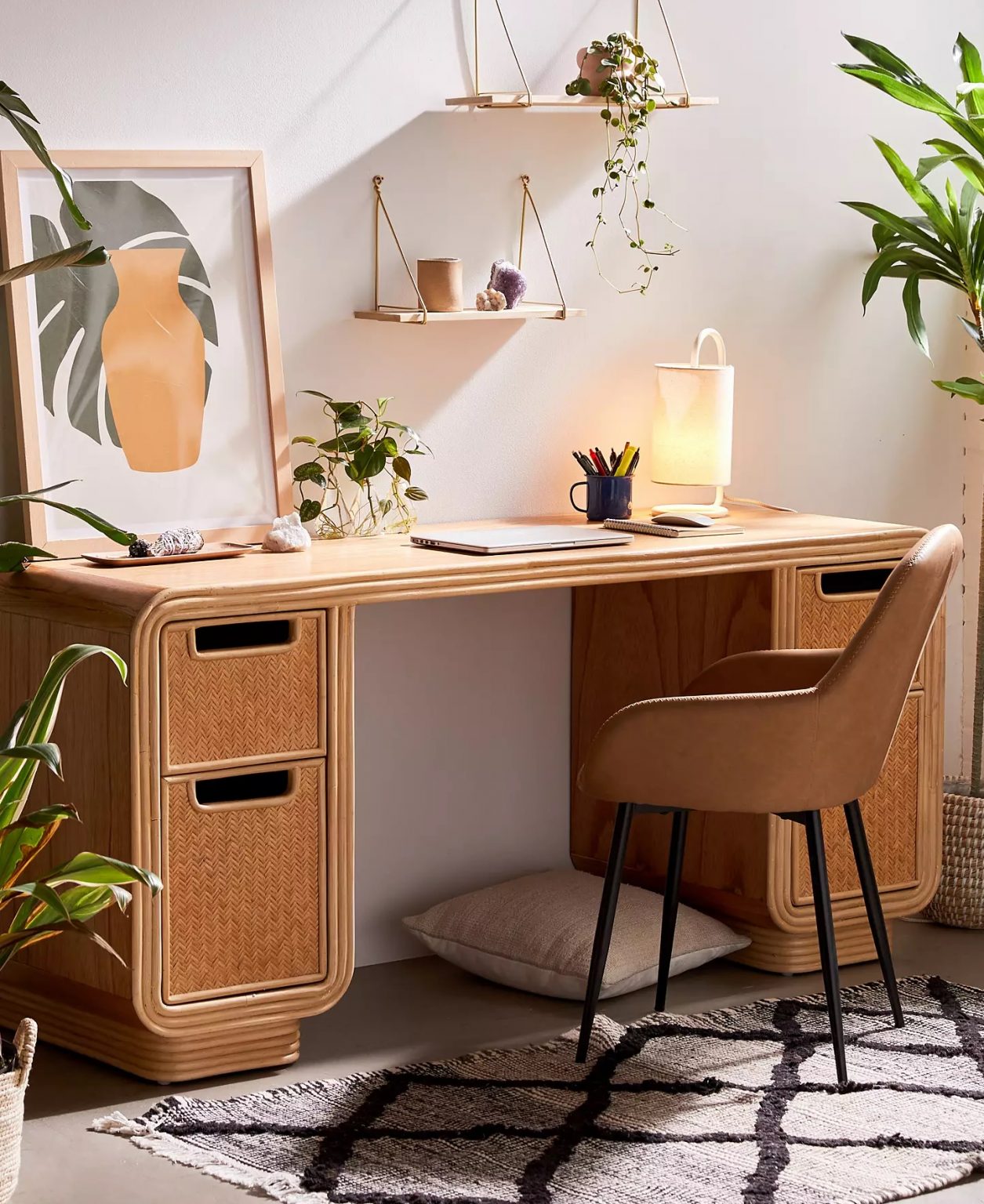 unique wooden writing desk with drawers retro vintage home office
