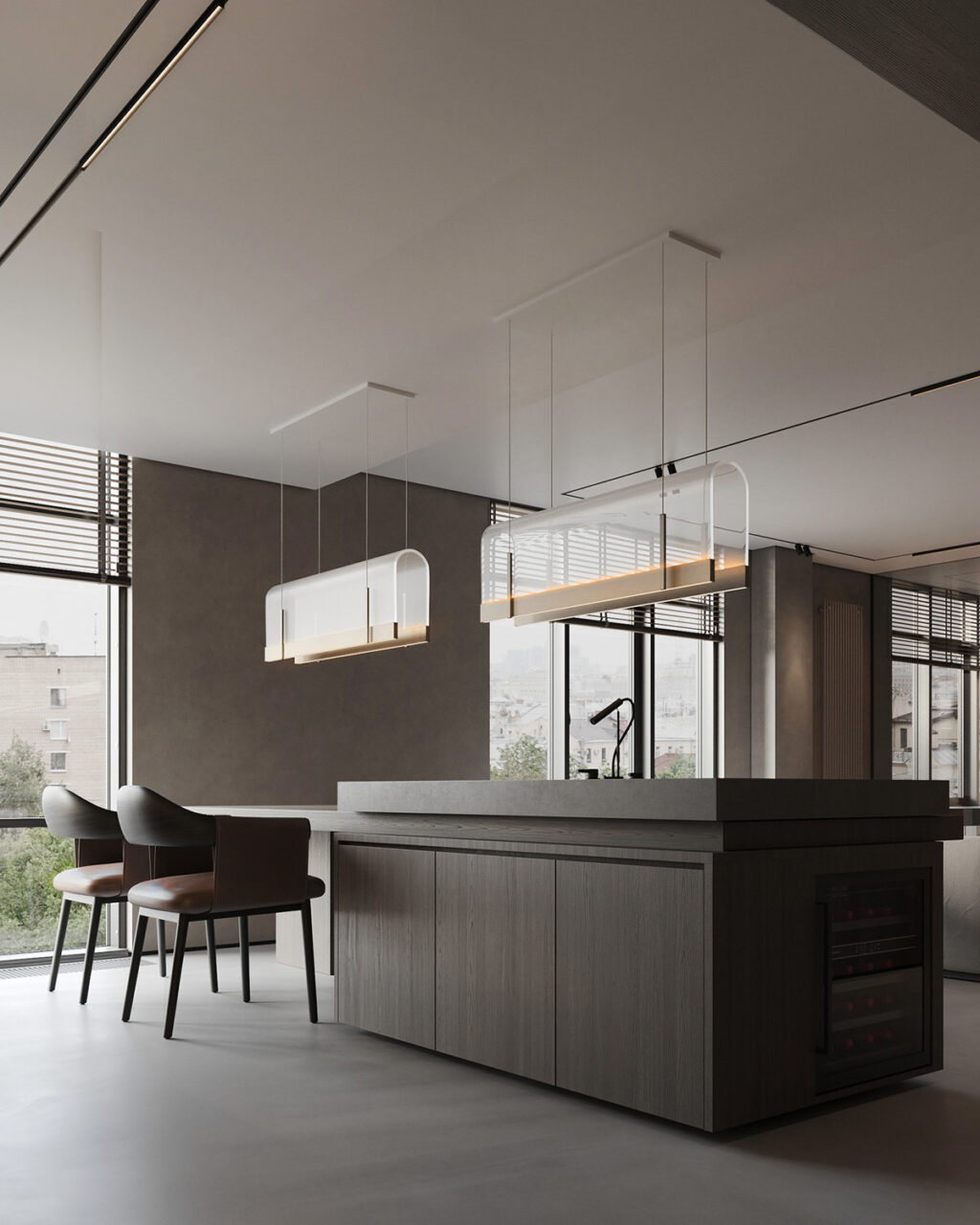 linear suspension lights Interior Design Ideas