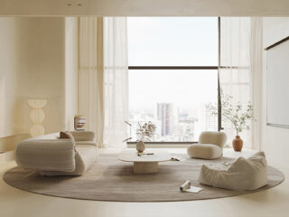 Relaxed Curves Wrapped In Mellow Monochrome Decor