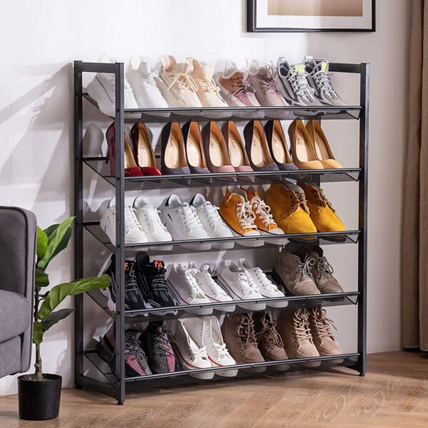 10 Tiers Shoe Rack, Large Capacity Shoe Organizer, Shoe Shelf for 50 Pair, Large Shoe Rack, Extra Large Shoe Shelf, Black