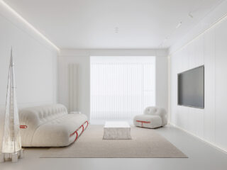 Minimalist White Interiors With Unique Furniture Designs