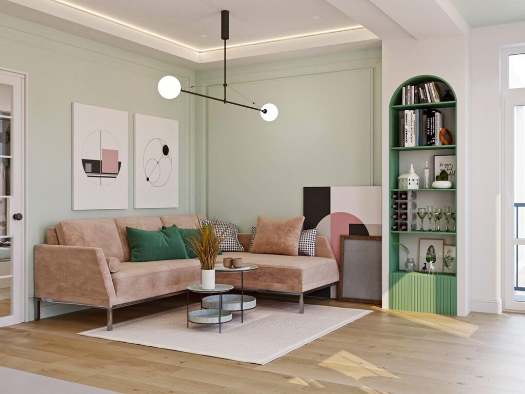 Captivating Pink, Blue And Green Interiors