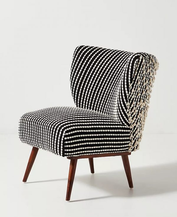 Black White Fabric Accent Chair, 56% Off