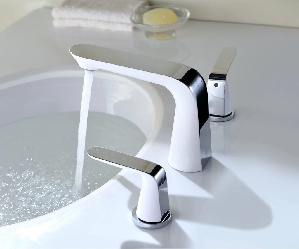 white and chrome bathroom faucet set minimalist modern unique finishes