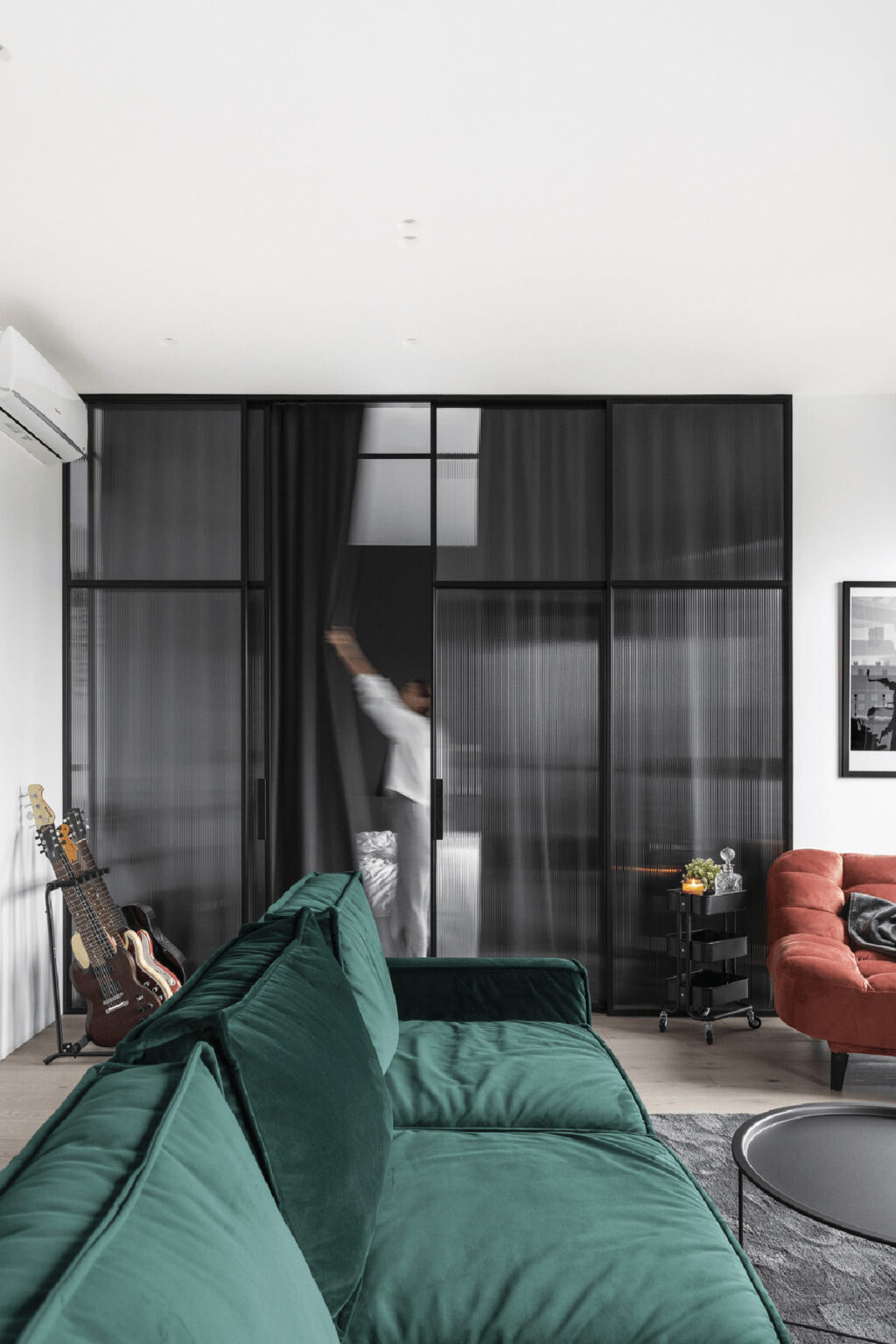 glass wall bedroom Interior Design Ideas