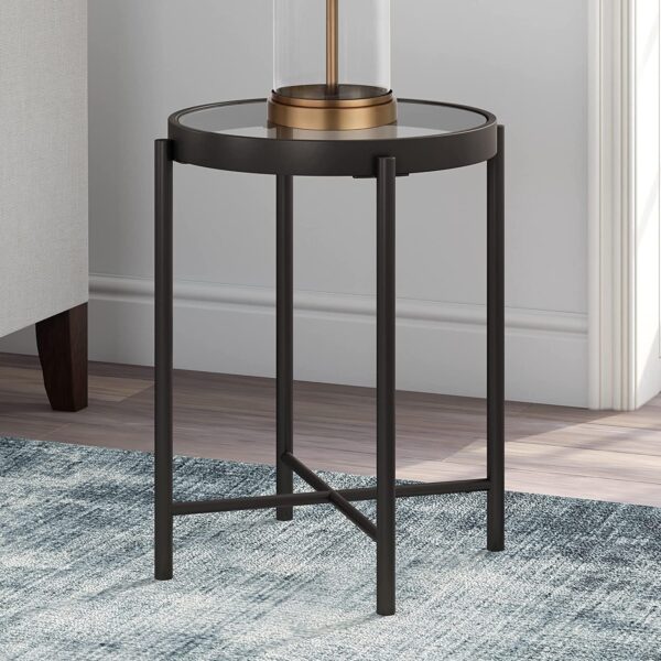 Black and store glass end tables