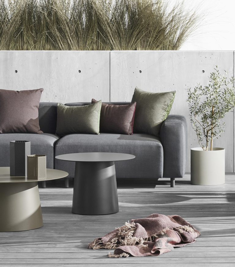 outdoor side table black finish indoor multipurpose patio furniture for