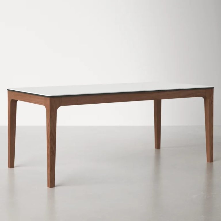 rectangular white top dining table easy to clean resilient ultra