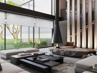 Striking Black, Grey And Wood Interior In Estonia