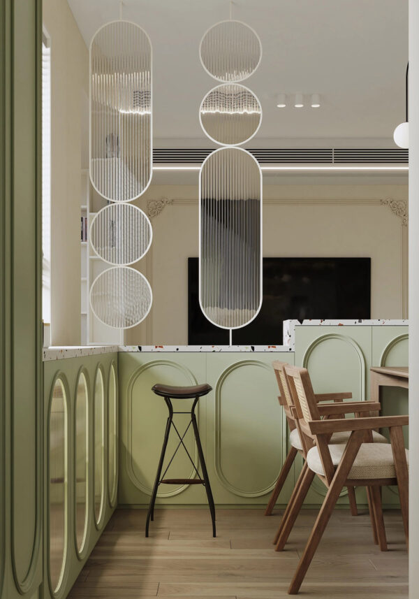 Bright Modern Interiors Connected By Green Accents
