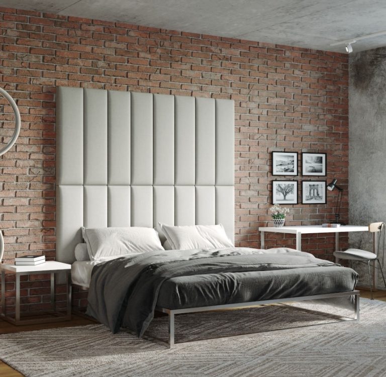 extra large wall mounted upholstered headboard tall vertical panels