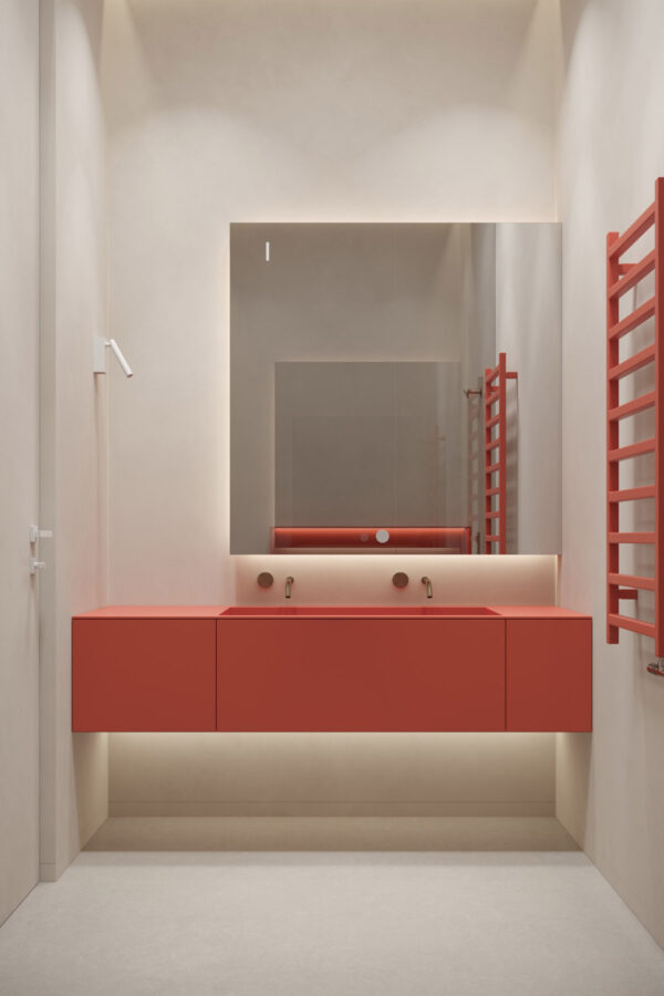 red bathroom sink Interior Design Ideas