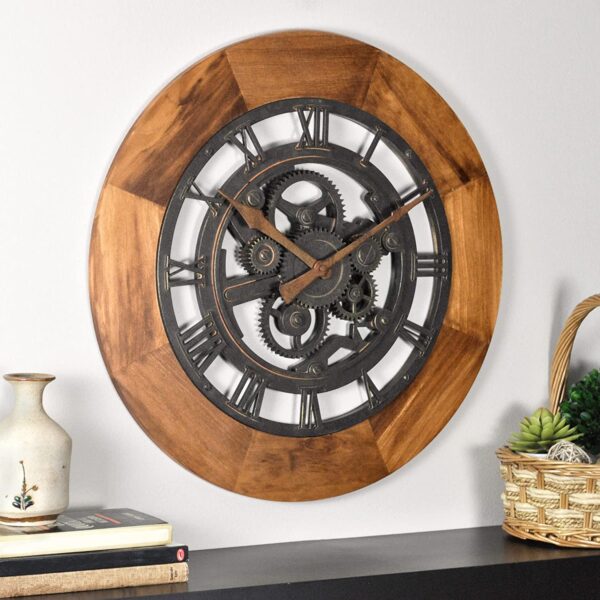 Industrial Steampunk Outdoor Clocks The Range With Rotating Gear And Moving  Metal Design From Weiikeii, $57.76