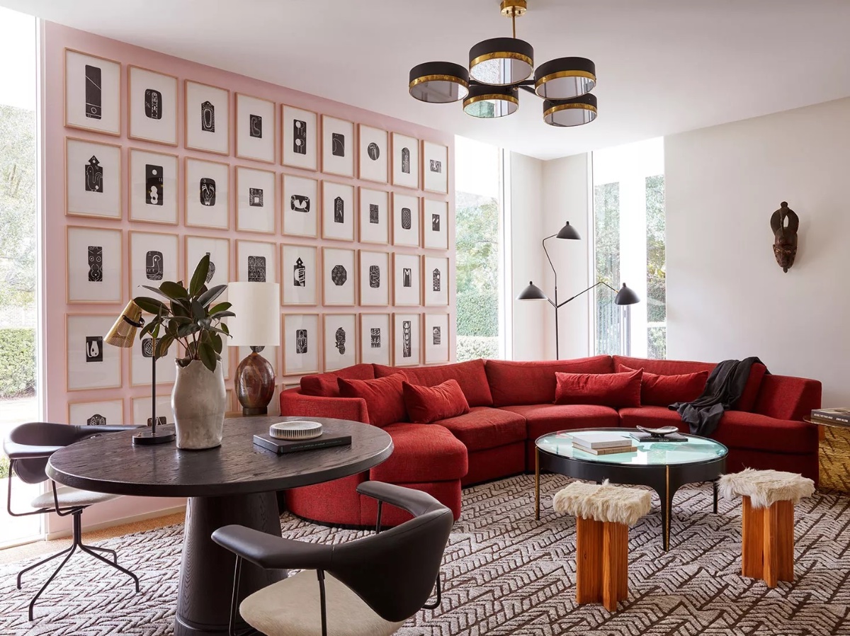 40 red couch living rooms with tips and ideas to design around the