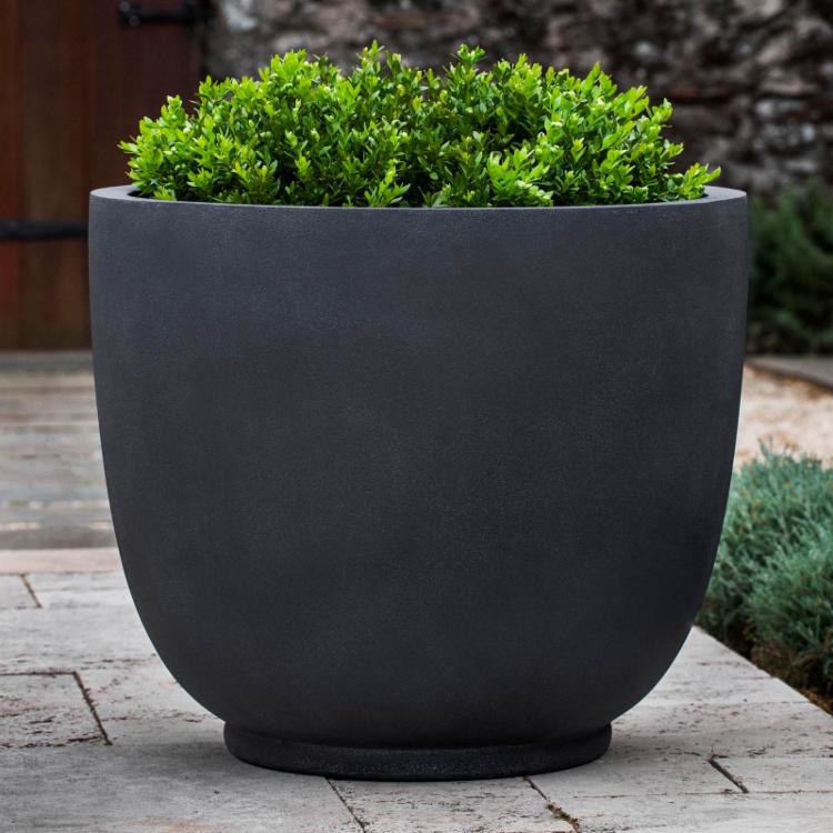 Extra Large Outdoor Planter Pots With Matte Black Finish Lightweight 