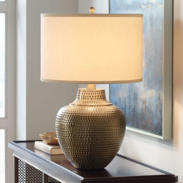 Floor Lamp With Built-in Glass Side Table - 54" Modern Standing Lamp With Drum Shade For Living Room, Bedroom, Office