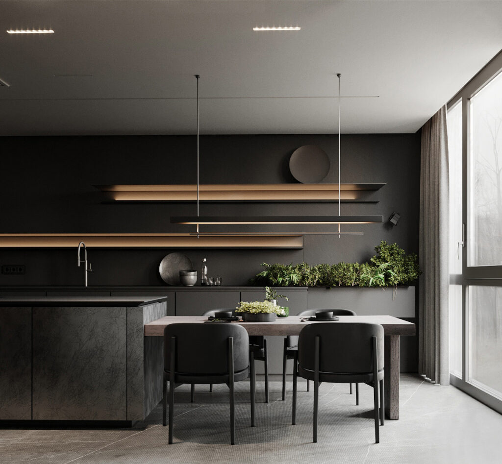 40 Dark Kitchens That Look Delicious