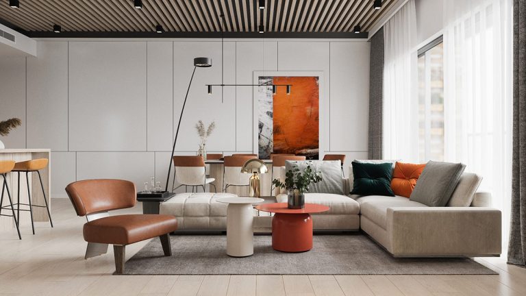 orange living room accessories | Interior Design Ideas