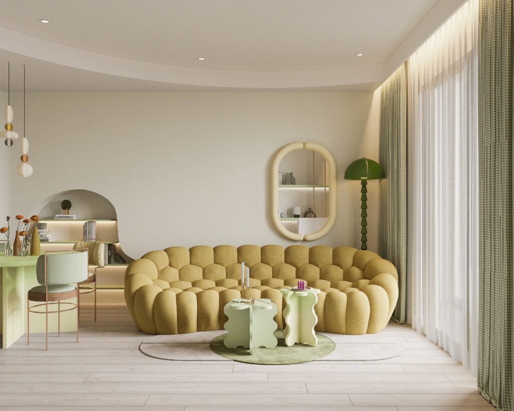 pale green and yellow living room Interior Design Ideas