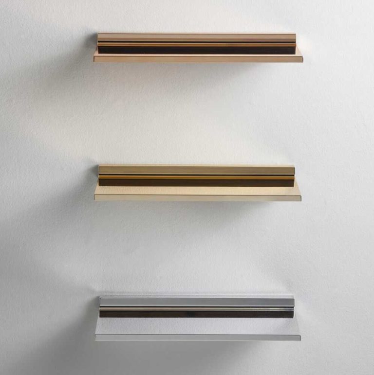 small display shelves with metallic finish creative kartell modern wall