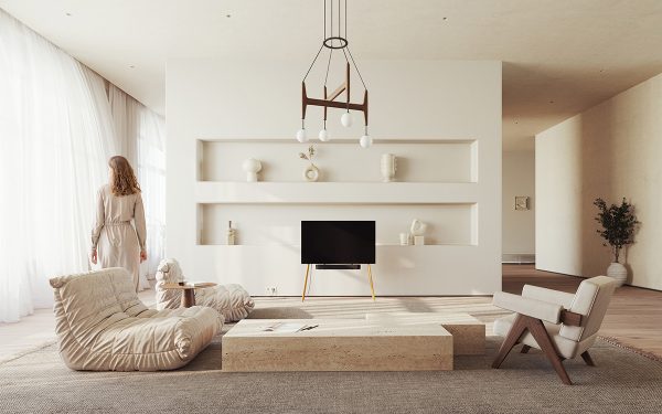 beige minimalist living room | Interior Design Ideas