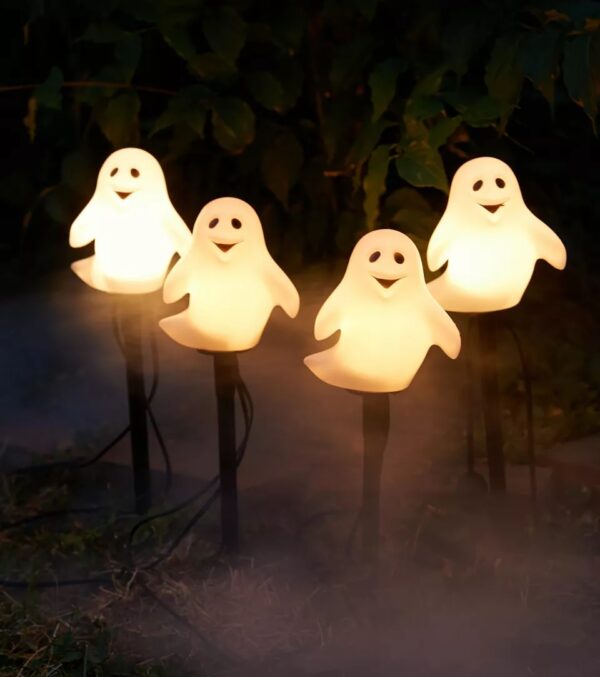 cute Halloween decor outdoor small ghost walkway pathway lights