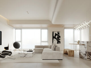 Monochrome Marble Decor And Warming Wooden Accents