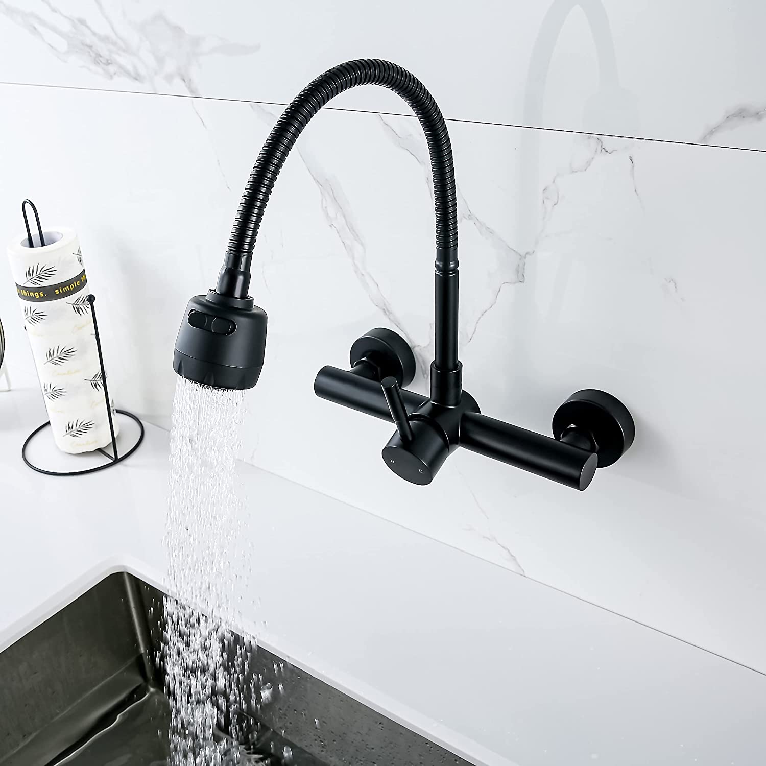 Modern Wall Mounted Kitchen Faucet With