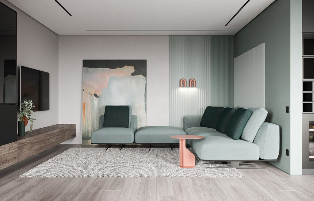 muted seafoam living room decor | Interior Design Ideas