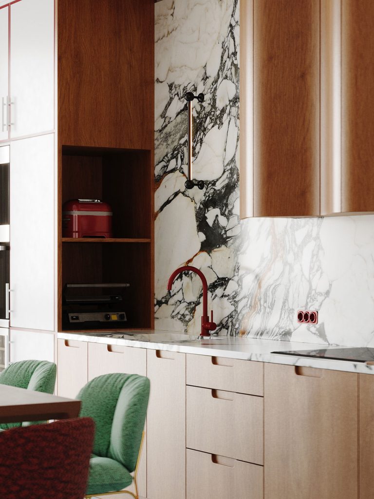 red kitchen faucet | Interior Design Ideas