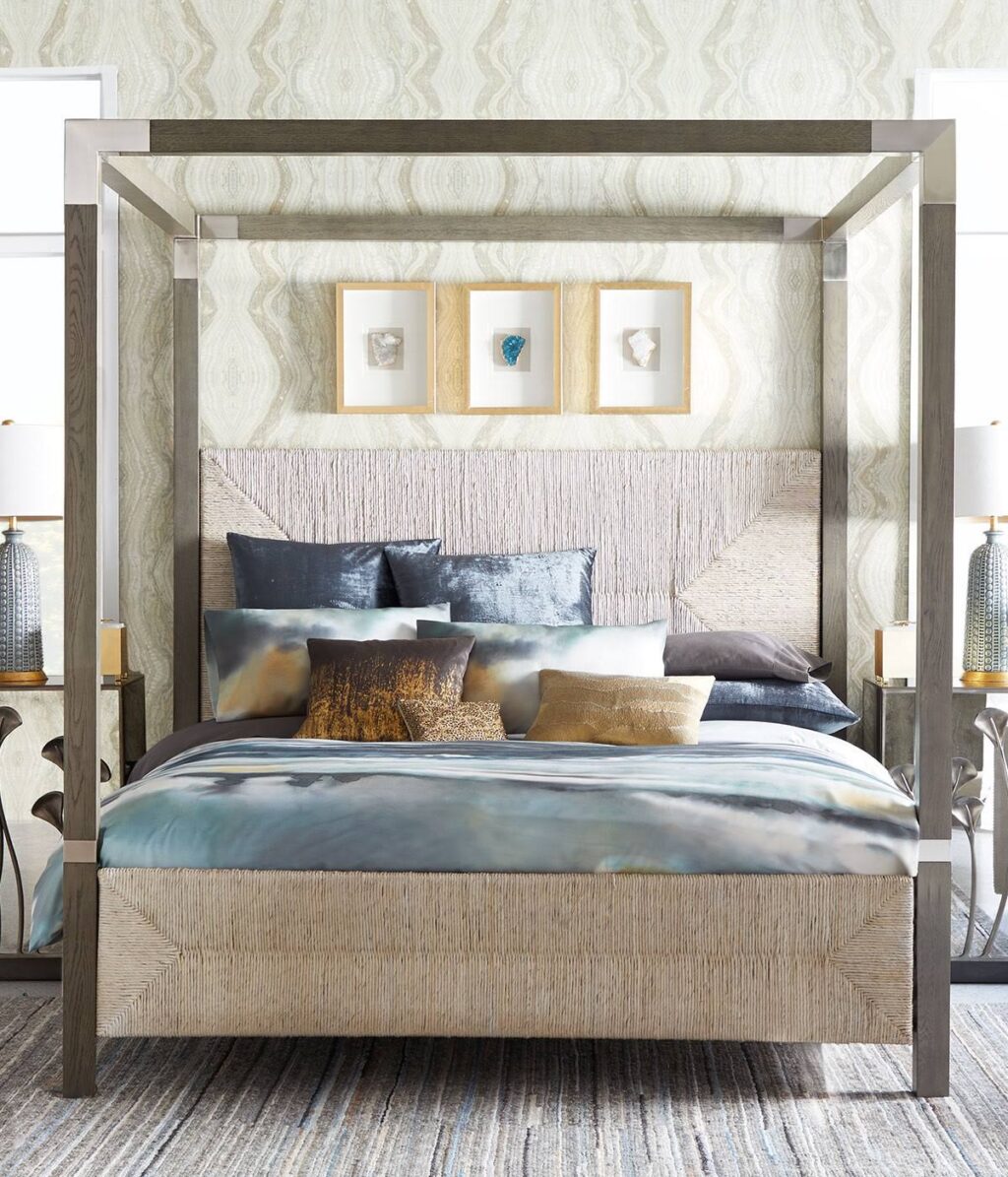 canopy for bed with woven headboard and footboard natural rattan wooden