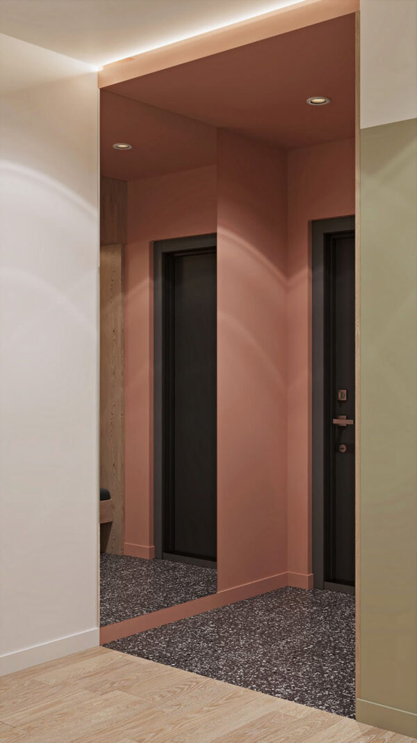 red entryway Interior Design Ideas