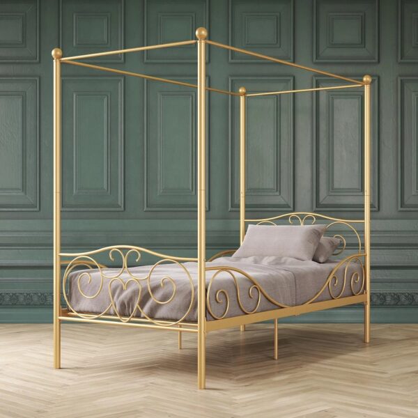 whimsical twin canopy bed for princess themed bedroom cute ornate