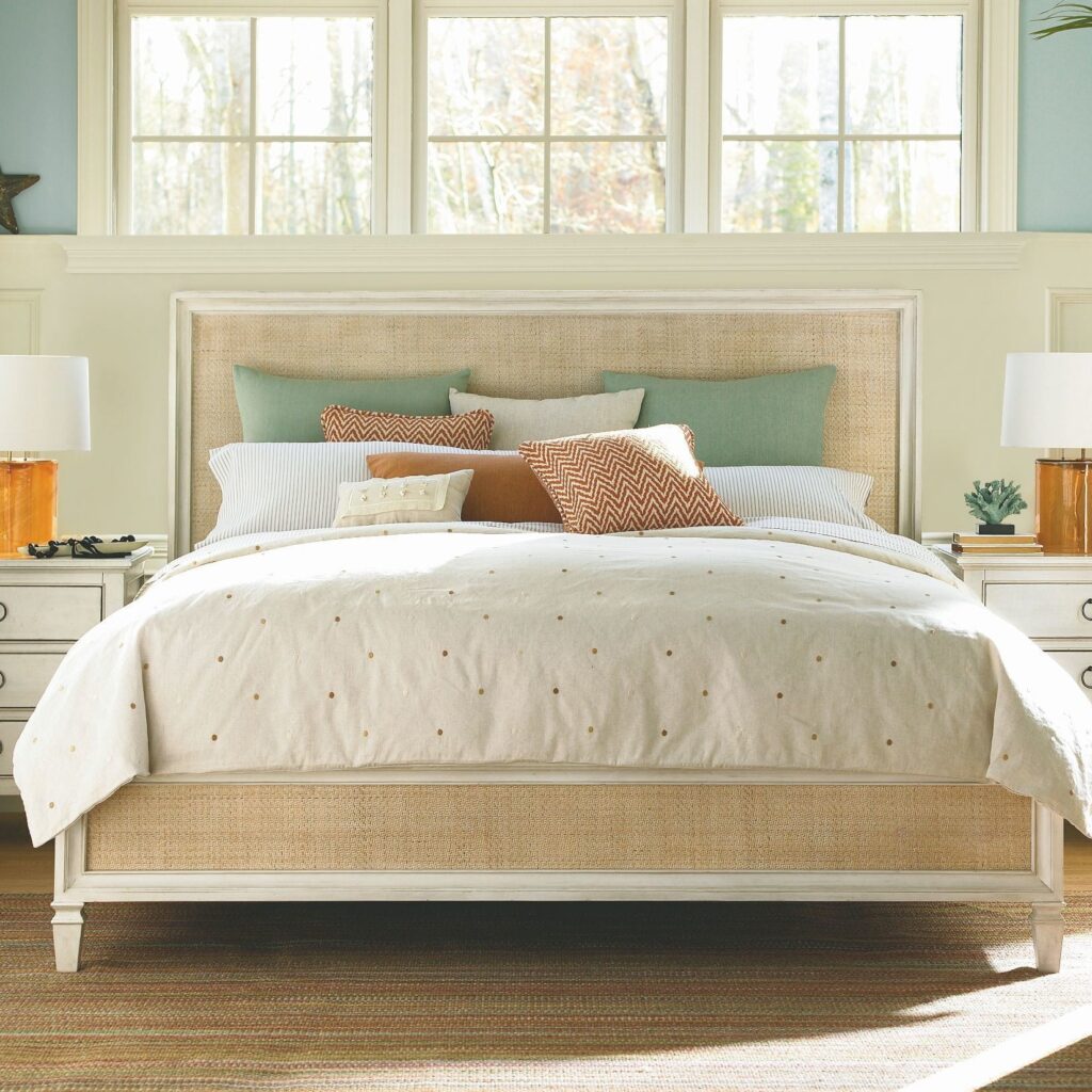white wooden king bed frame with neoclassical wolid wood framing unique