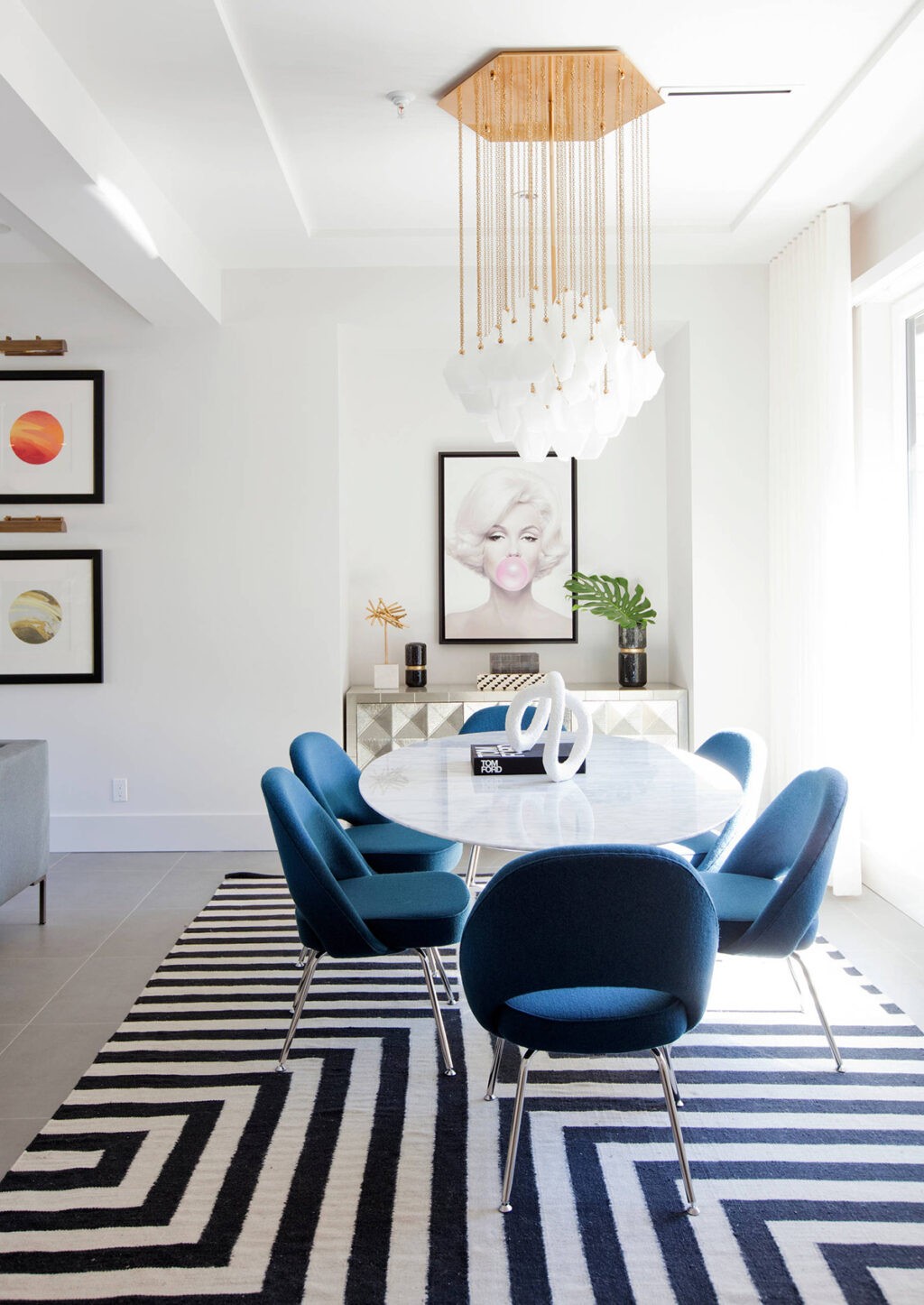 blue upholstered dining chairs | Interior Design Ideas