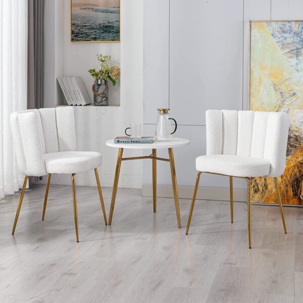 White fabric hotsell dining chairs