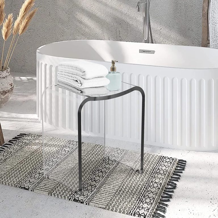 simple minimalist clear stool chair for bathroom dressing room entryway ...