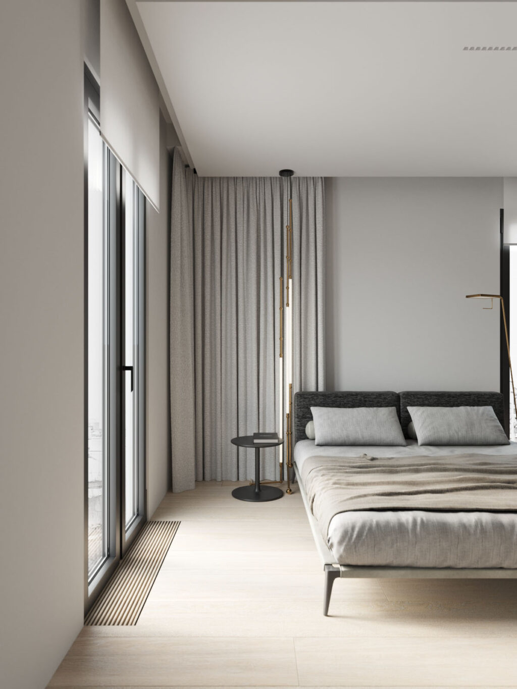 black bedside table | Interior Design Ideas