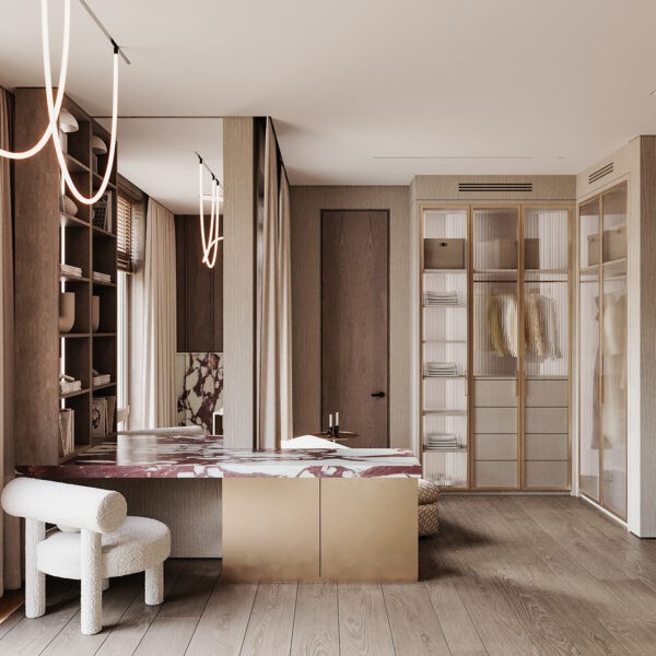 boucle vanity chair Interior Design Ideas