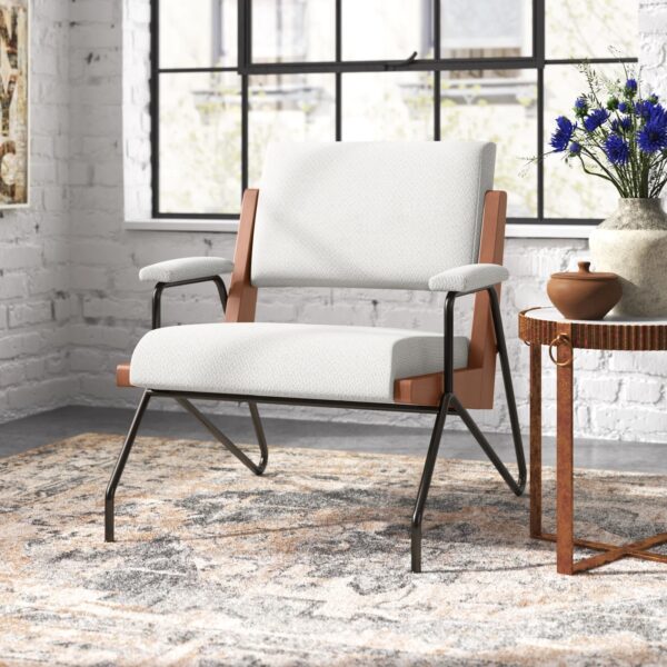 Mid century modern best sale white accent chair
