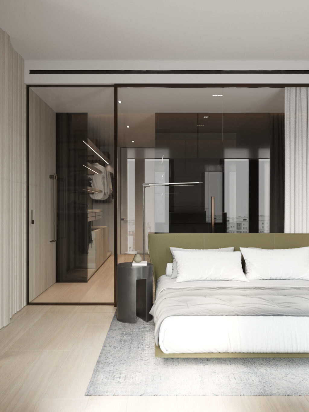 glass wall dressing room Interior Design Ideas