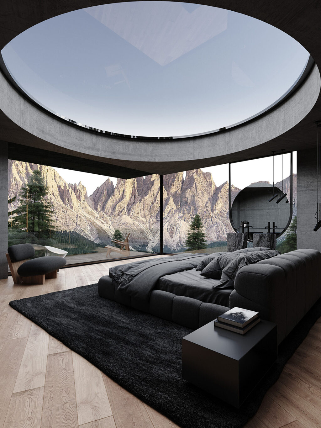 large bedroom skylight Interior Design Ideas